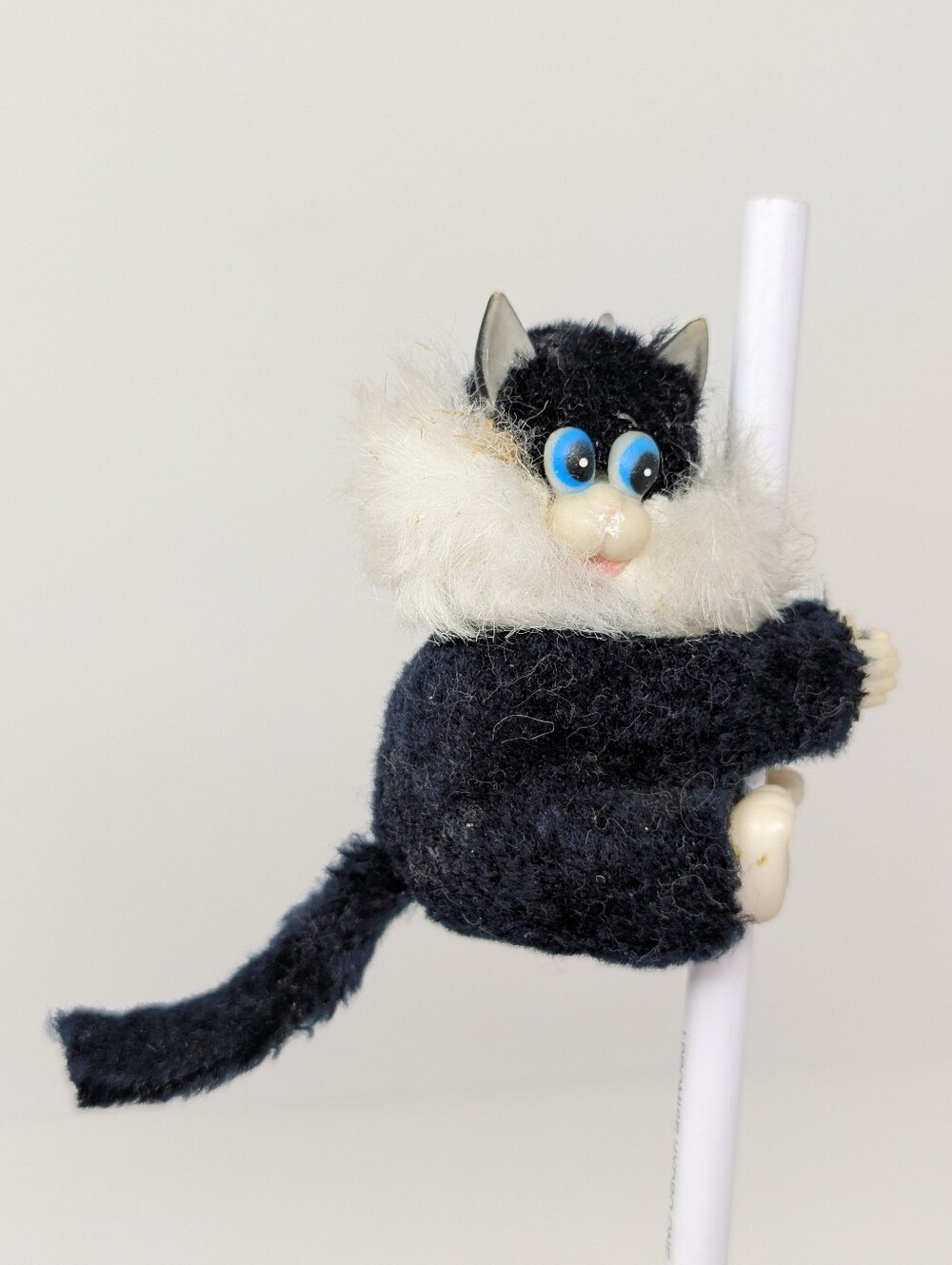 Black Cat Pencil Hugger Vintage Plush